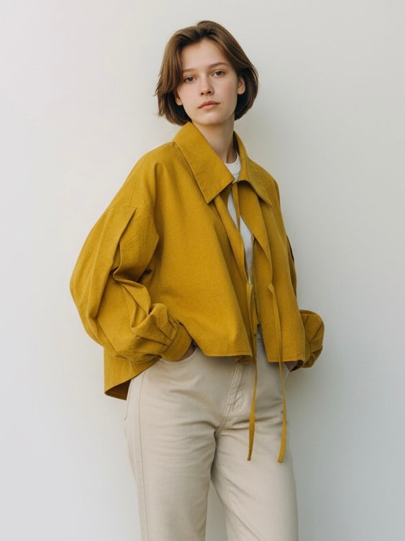 'The Brushstroke' Jacket - Ochre
