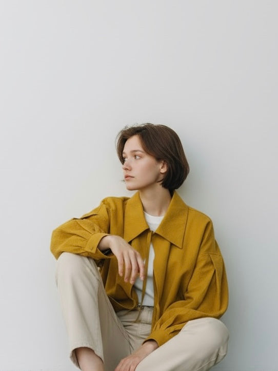 'The Brushstroke' Jacket - Ochre